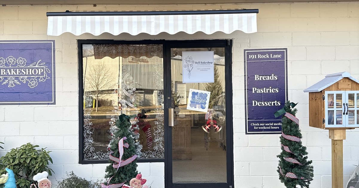 Bell Bakeshop storefront at 191 Rock Lane in Milford with its Breads, Pastries, Desserts sign