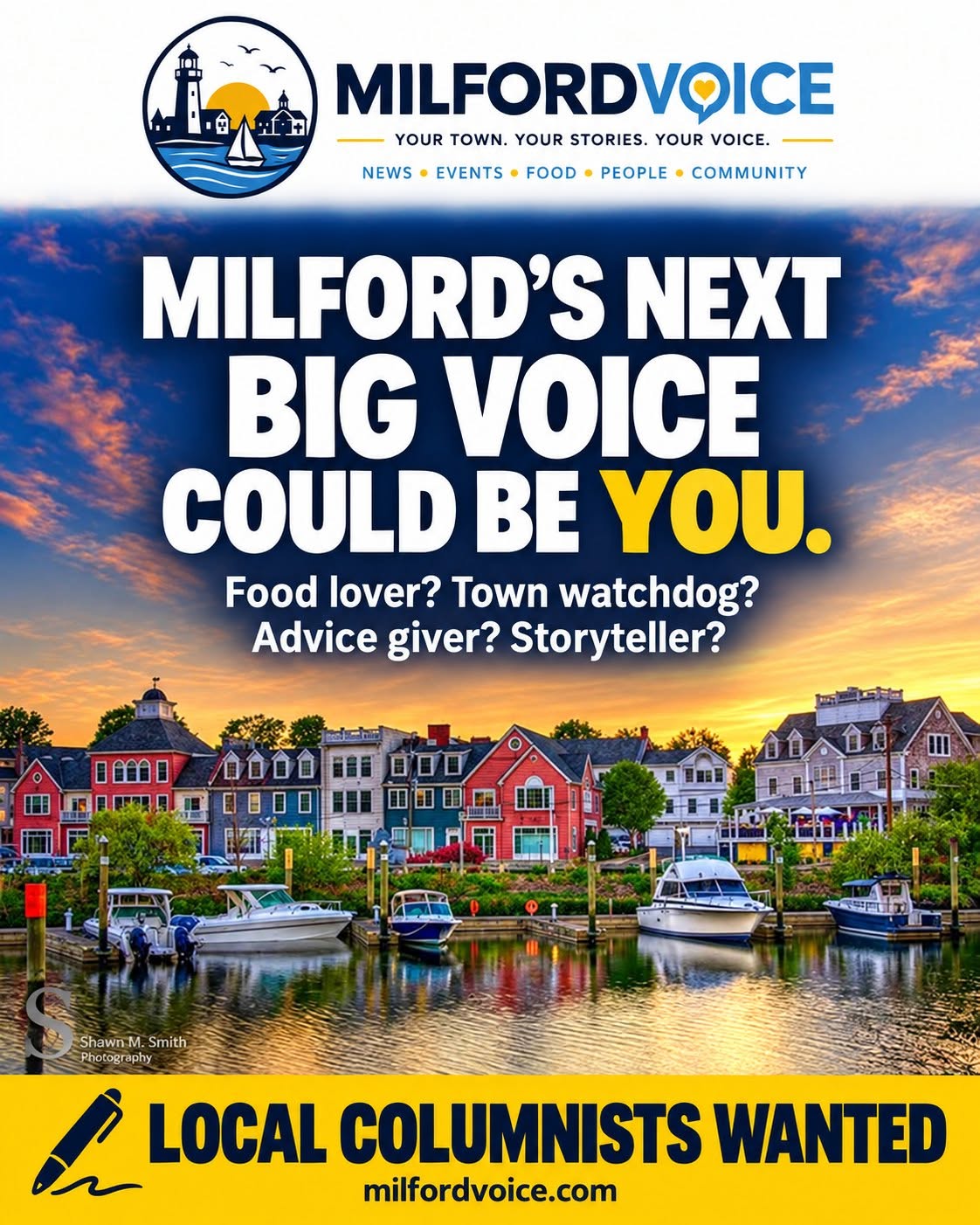 Milford's next big voice could be you: local columnists wanted at Milford Voice